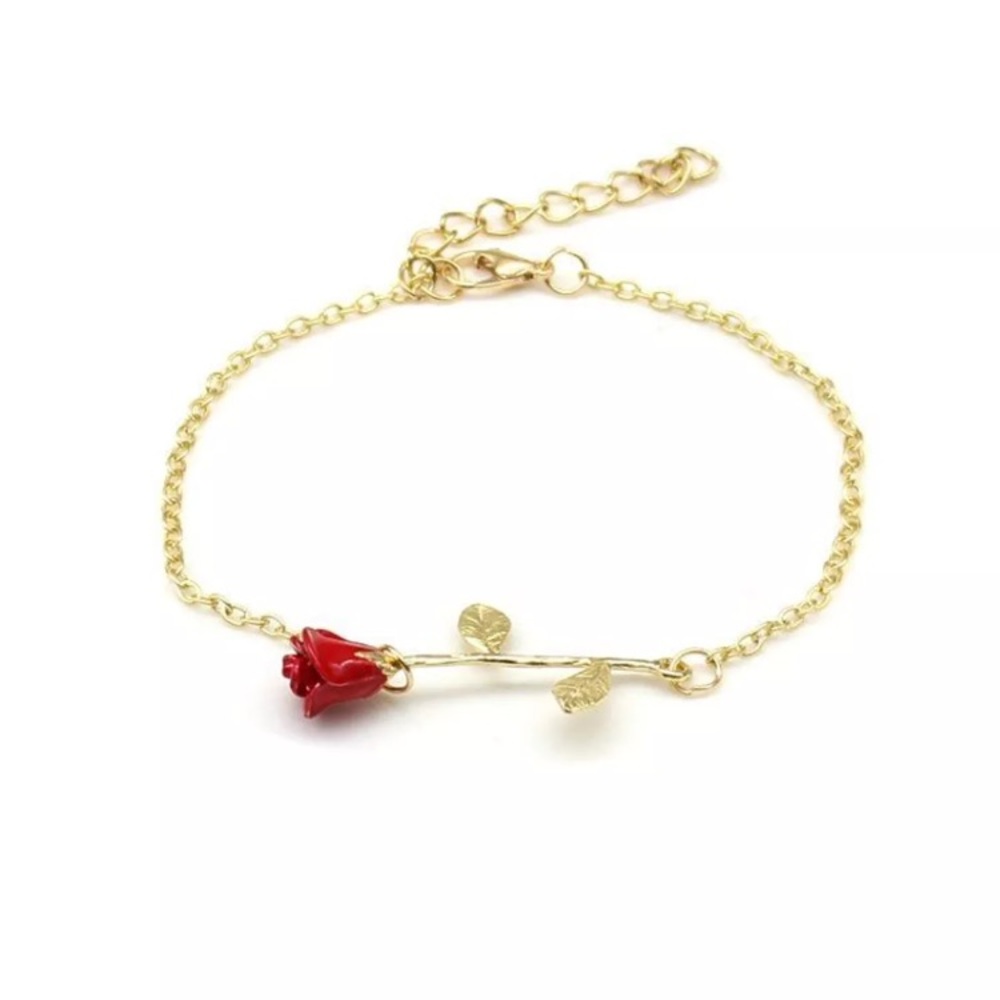 Gold rose bracelet